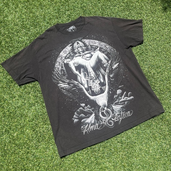 DGA David Gonzalez Aztec Artwork Black Tee - Picture 2 of 4